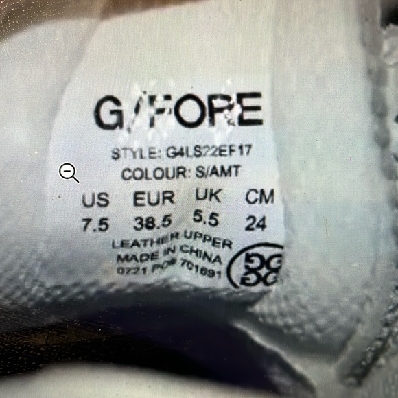 G/Fore Grosgrain Brogue Gallivanter Golf Ivory purple ladies shoes size 7,5 - Picture 3 of 9